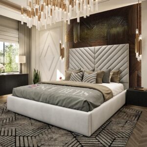 Silver Fern Bead with High Headboard (2-Piece Headboard)